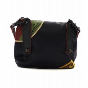 Jean Paul GAULTIER ミニショルダーバッグ ロゴ 台形 柄 紺 ネイビー マルチ