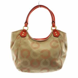 COACH アシュリー トートバッグ ハンド ドット オプアート キャンバス レザー ロゴ ベージュ F23311 GY18