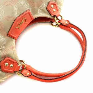 COACH アシュリー トートバッグ ハンド ドット オプアート キャンバス レザー ロゴ ベージュ F23311 GY18