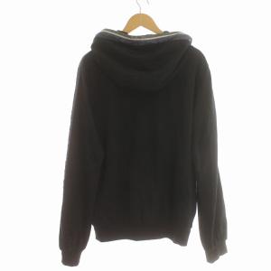D&G パーカー ジップアップ フーディ ロゴワッペン スリーストライプ 54 XXL 黒 ブラック