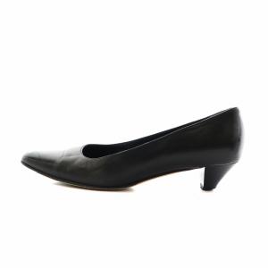 BALLY パンプス ポインテッドトゥ チャンキーヒール レザー 37 24cm 黒 ブラック GY18