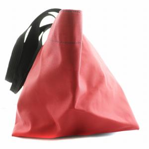 Hervé Chapelier フランス製 舟型 トートバッグ ハンドバッグ ナイロン 赤 レッド 黒 ブラック マルチカラー GY11