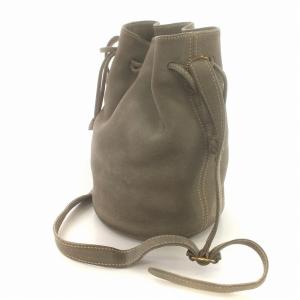 COACH ヴィンテージ ショルダーバッグ 巾着 バケツ型 レザー グレー 4931