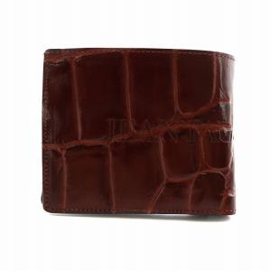 Jean Paul GAULTIER ヴィンテージ 二つ折り財布 ウォレット レザー ロゴ クロコ型押し ブラウン