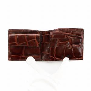 Jean Paul GAULTIER ヴィンテージ 二つ折り財布 ウォレット レザー ロゴ クロコ型押し ブラウン