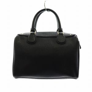 COACH ミニベネット サッチェル ハンドバッグ ボストン クロスグレインレザー ロゴ金具 チャーム 黒 ブラック GY18