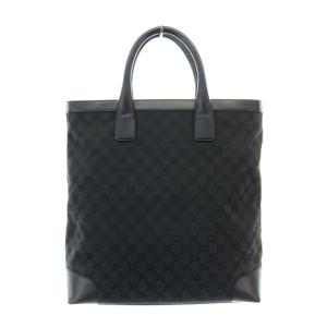 GUCCI 002 1093 トートバック ハンド GGキャンバス レザー ロゴ ブラック