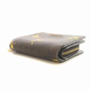 COACH × ピーナッツ Peanuts コラボ スヌーピー 二つ折り財布 ウォレット シグネチャー ウッドストック ロゴ金具 PVC