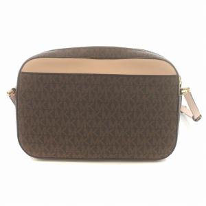 MICHAEL KORS ショルダーバック ジェットセットアイテム 斜めがけ クロスボディ PVC 総柄 MKシグネチャー 茶 ブラウン ピンク 35S1GTTC9B