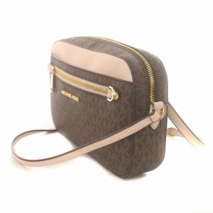 MICHAEL KORS ショルダーバック ジェットセットアイテム 斜めがけ クロスボディ PVC 総柄 MKシグネチャー 茶 ブラウン ピンク 35S1GTTC9B