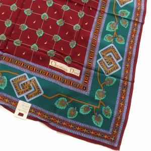 Christian Dior ヴィンテージ スカーフ ストール 大判 総柄 絹 シルク マルチカラー