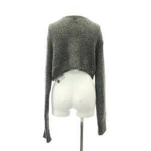DIESEL ニットカーディガン ショート丈 長袖 S グレー
