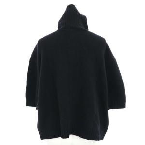 Y's ニット セーター  半袖 プルオーバー ハイネック ウール 2 M 黒 ブラック