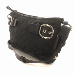 COACH ワンショルダーバッグ シグネチャー クロスボディ 斜めがけ ジャガード キャンバス レザー 黒 ブラック F19683