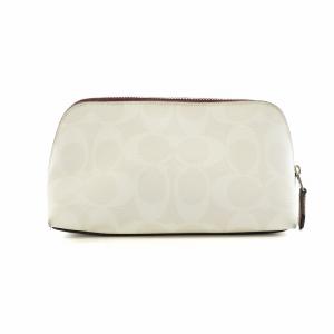 COACH ポーチ 小物入れ ディズニーコラボ ミッキーマウス シグネチャー PVC ロゴ ラウンドファスナー 白 ホワイト 3775
