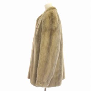 SAGA MINK 銀サガ ファーコート ミドル サファイアミンクファー 毛皮 アウター 大きいサイズ 13 XL グレー