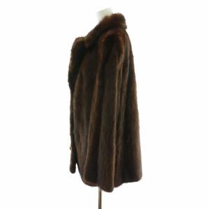 SAGA MINK 銀サガ 毛皮コート ミドル ミンクファー 長袖 総裏地 大きいサイズ 15 XL 茶 ブラウン GY18