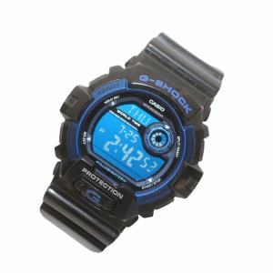 CASIO G-SHOCK 腕時計 ウォッチ クォーツ デジタル クロノグラフ 電波 ラウンド 20気圧防水 黒 ブラック 文字盤青 ブルー G-8900A