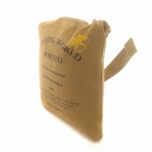 HUNTING WORLD ショルダーバック ロゴ プリント スエード 茶 ブラウン
