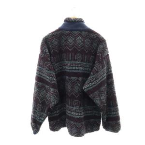 Columbia USA製 ヴィンテージ ボア ジャケット ブルゾン ジップアップ LL ワイン 青 水色