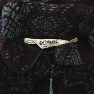 Columbia USA製 ヴィンテージ ボア ジャケット ブルゾン ジップアップ LL ワイン 青 水色