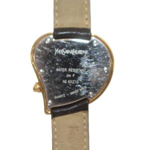 YVES SAINT LAURENT ジャンク品 04F 腕時計 クォーツ ハートモチーフ レザーバンド