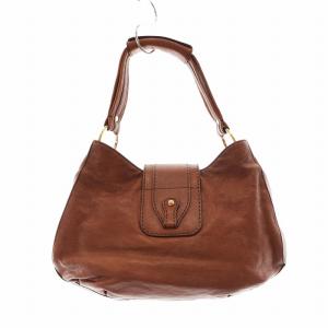 TOD'S ハンドバック ワンショルダー レザー ロゴ ゴールド金具 茶 ブラウン GY11