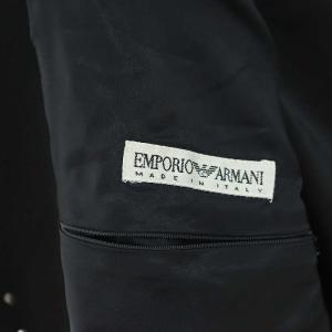 EMPORIO ARMANI コート ジャケット アウター ロング ウール 50 M 黒 ブラック