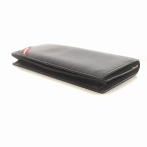 BALLY TALIRO タリロ レザー コンチネンタル ウォレット 二つ折り 長財布 レザー リボン ストライプ ロゴ グレー