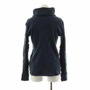 me ISSEY MIYAKE カリフラワーカットソー 長袖 シワ加工 ハイネック ストレッチ F 玉虫色 紫 GY18