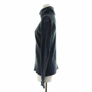 me ISSEY MIYAKE カリフラワーカットソー 長袖 シワ加工 ハイネック ストレッチ F 玉虫色 紫 GY18