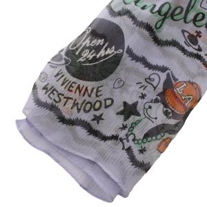 Vivienne Westwood スカーフ オーブ 総柄 絹 シルク 紫 パープル