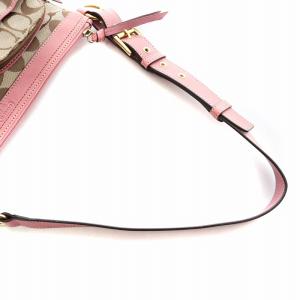 COACH ワンショルダーバッグ シグネチャー キャンバス レザー ロゴ ピンク ベージュ GY17