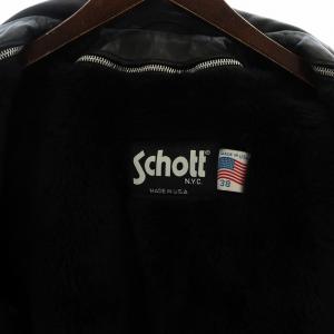 Schott シングルライダース ジャケット レザー ライナー付き USA製 38 ブラック