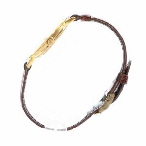 GUCCI ジャンク品 腕時計 ウォッチ クォーツ ローマン ラウンド レザーベルト社外品 ロゴ ゴールド色 茶 ブラウン GY12