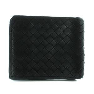 BOTTEGA VENETA イントレチャート 2つ折り財布 ウォレット 札入れ カード入れ レザー 黒 ブラック