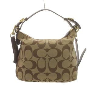 COACH レガシー シグネチャー コートニー ワンショルダーバッグ ハンドバッグ 2way ホーボー ジャガード レザー 茶 ブラウン