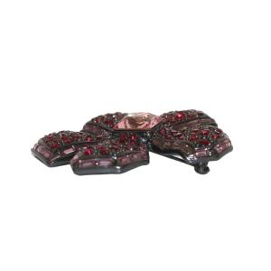 GIVENCHY ブローチ 花 フラワーモチーフ ビジュー ラインストーン 赤 レッド ピンク