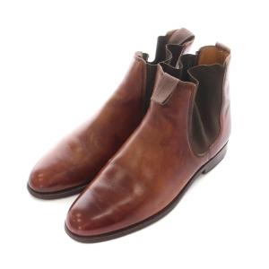 Tricker's サイドゴア ブーツ プレーントゥ レザー 7-5 26 26.5cm 茶 ブラウン
