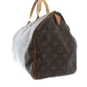 LOUIS VUITTON モノグラム スピーディ 35 ハンドバッグ PVC レザー カデナ パドロック