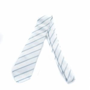 LOUIS VUITTON ネクタイ レギュラータイ モノグラム ストライプ 絹 シルク イタリア製 水色 ライトブルー