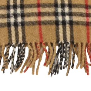 burberrys マフラー ノバチェック フリンジ カシミヤ 英国製 茶 ブラウン