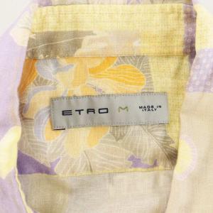 ETRO カジュアル シャツ 長袖 リネン  総柄 葉っぱ柄 魚柄 M ベージュ マルチカラー GY14