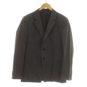 EMPORIO ARMANI スーツ セットアップ テーラードジャケット パンツ スラックス ストライプ シングル ジップフライ 48 グレー