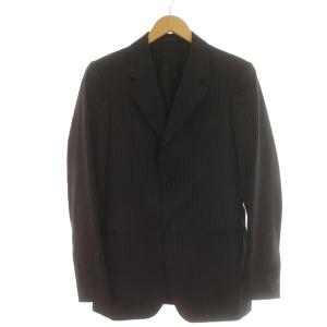 EMPORIO ARMANI スーツ セットアップ テーラードジャケット パンツ スラックス ストライプ シングル ジップフライ ウール 総裏地 44 S