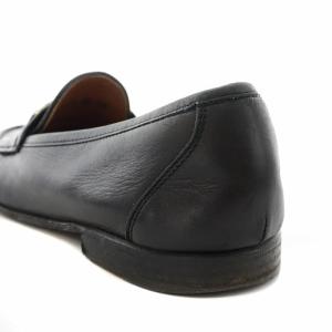 Salvatore Ferragamo ローファー 革靴 ガンチーニ レザー ゴールド金具 10EE 28cm 黒 ブラック GY04