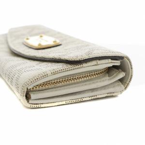 MICHAEL KORS 長財布 スナップボタン レザー ゴールド金具 総柄 白 ホワイト アイボリー GY14