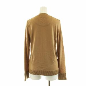 BURBERRY LONDON カーディガン ニット 長袖 ノーカラー ロゴ 刺繍 2 M 茶 ブラウン GY14