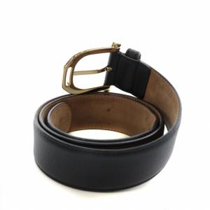 GUCCI ベルト レザー ロゴ ゴールド金具 85・34 黒 ブラック 245885 1766