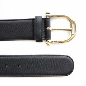 GUCCI ベルト レザー ロゴ ゴールド金具 85・34 黒 ブラック 245885 1766